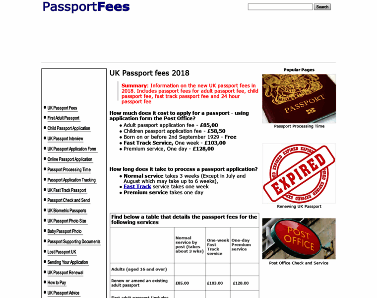 Passportfees.org.uk thumbnail