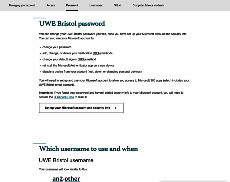Password.uwe.ac.uk thumbnail