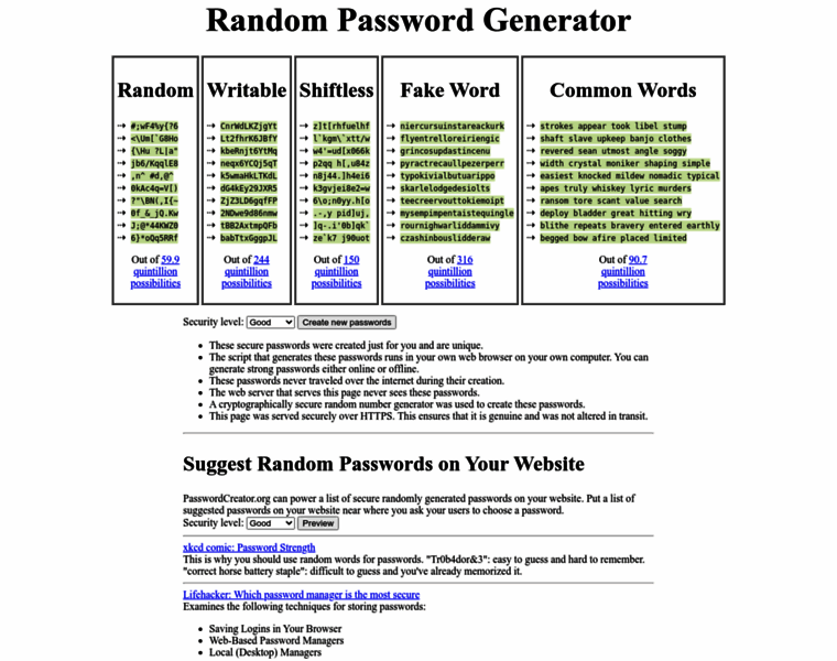 Passwordcreator.org thumbnail