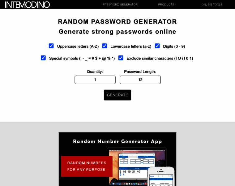 Passwordgenerator.intemodino.com thumbnail