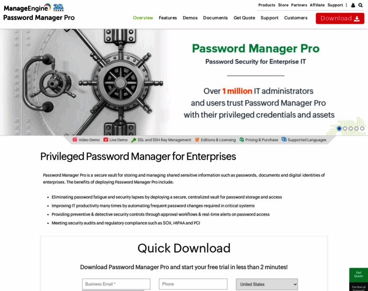 Passwordmanagerpro.com thumbnail