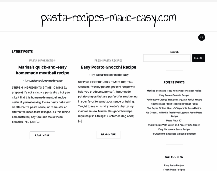 Pasta-recipes-made-easy.com thumbnail