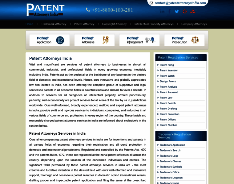 Patentattorneysindia.com thumbnail