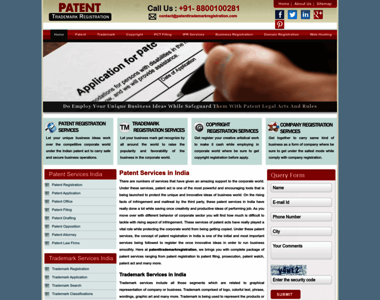 Patenttrademarkregistration.com thumbnail