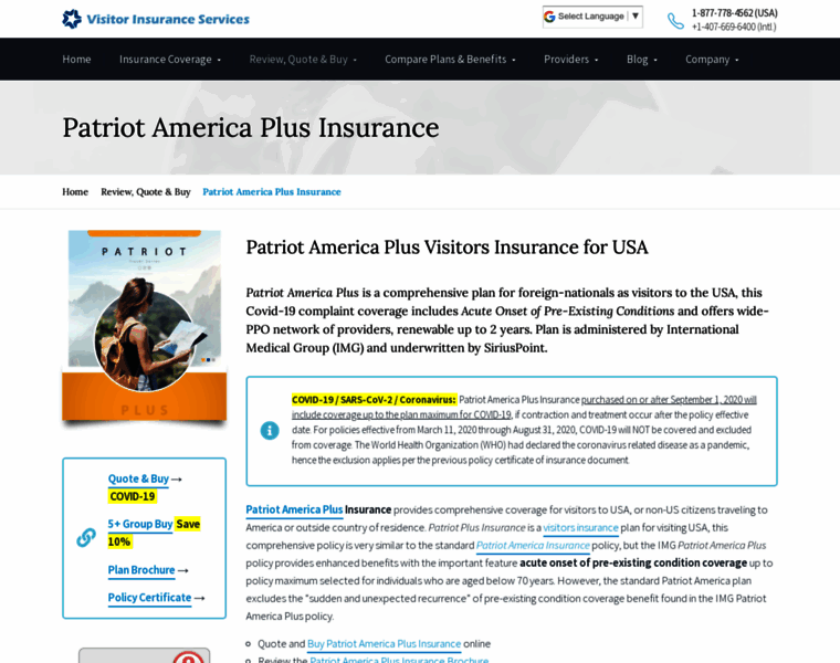 Patriotamericainsurance.com thumbnail