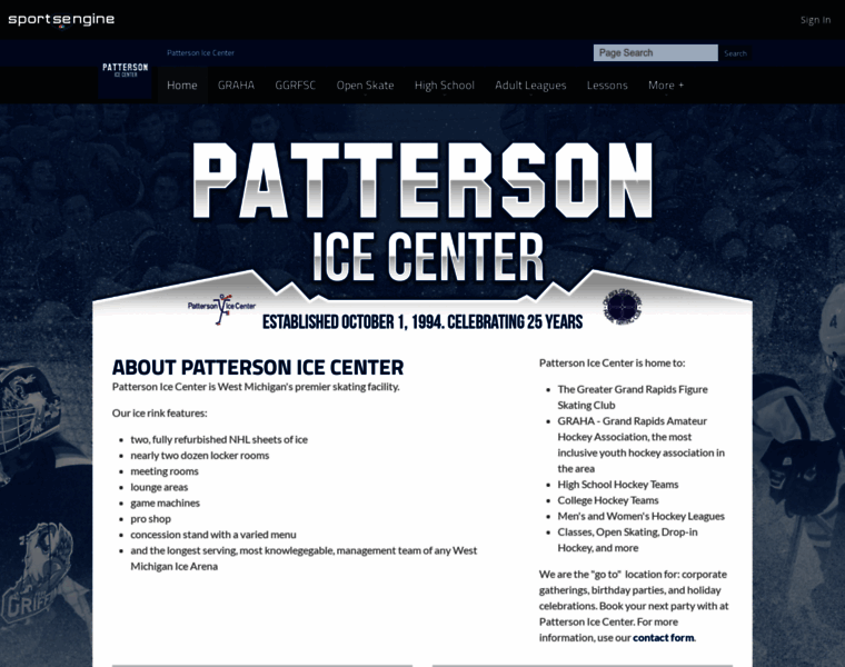 Pattersonicecenter.com thumbnail