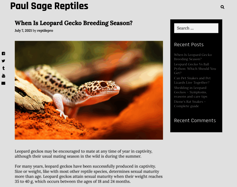 Paulsagereptiles.com thumbnail
