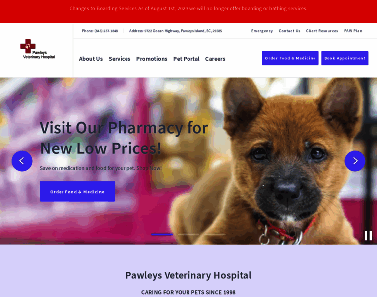 Pawleysveterinaryhospital.com thumbnail