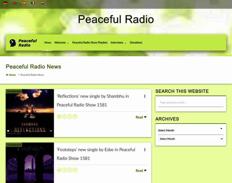 Peacefulradio.info thumbnail
