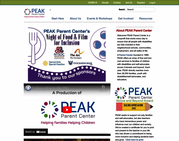 Peakparent.org thumbnail