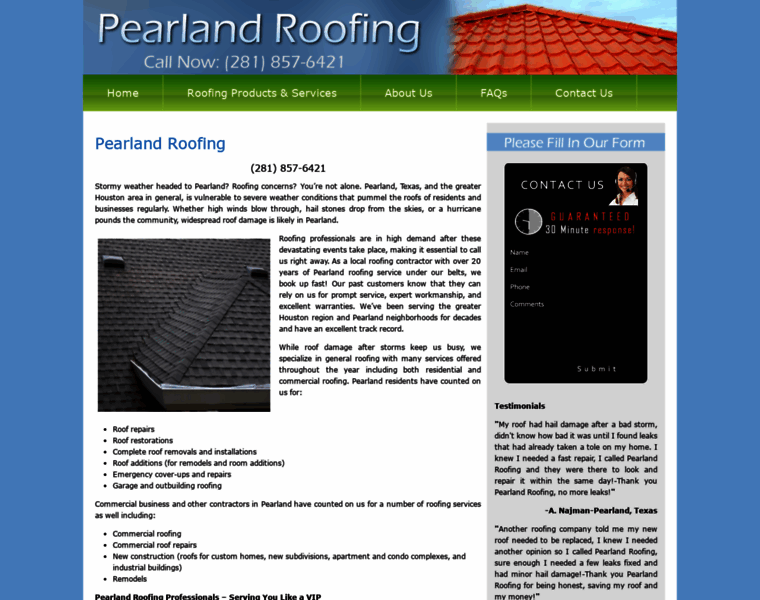 Pearlandroofing.org thumbnail