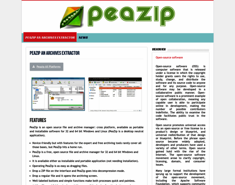 Peazip.com thumbnail