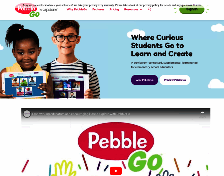 pebblego.com at WI. PebbleGo by Capstone