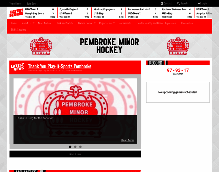 Pembrokeminorhockey.com thumbnail