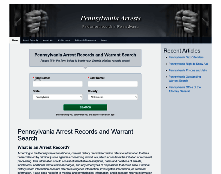 Pennsylvaniaarrests.org thumbnail