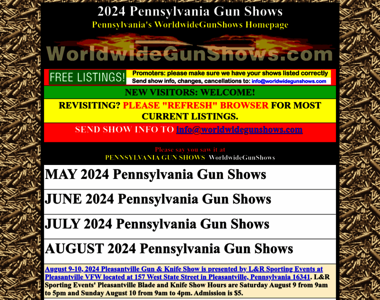 Pennsylvaniagunshows.com thumbnail