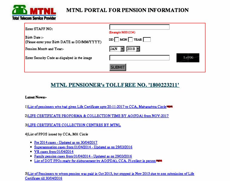 Pensioner.mtnl.in thumbnail Pensioner.mtnl.in thumbnail