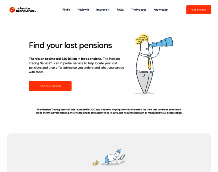 Pensiontracingservice.com thumbnail
