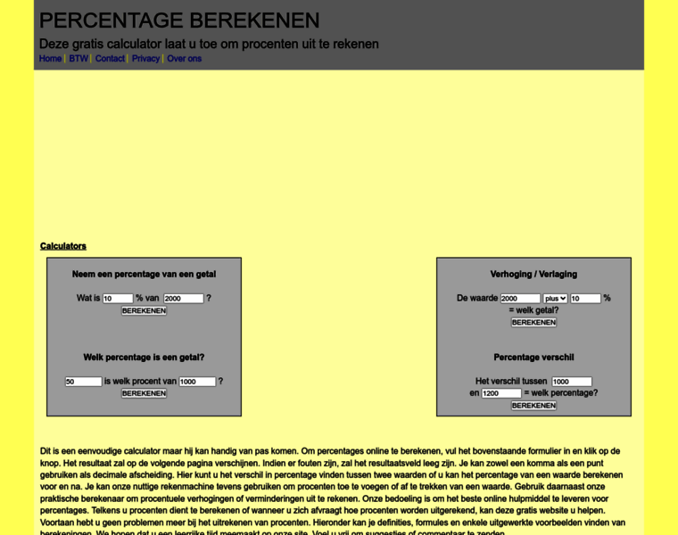Percentage-berekenen.com thumbnail