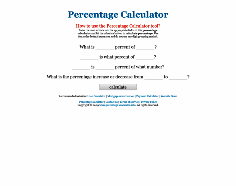 Percentage-calculator.com thumbnail