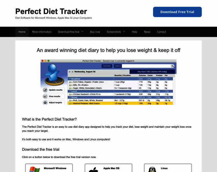 Perfect-diet-tracker.com thumbnail