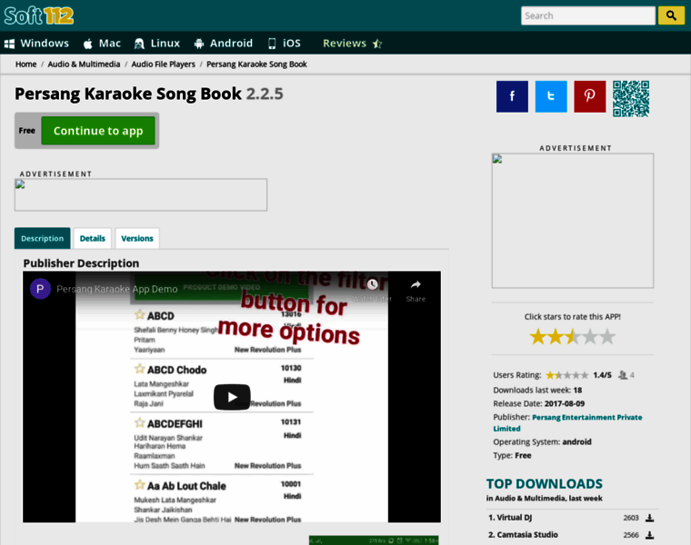Persang-karaoke-song-book.soft112.com thumbnail
