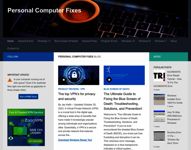 Personalcomputerfixes.com thumbnail