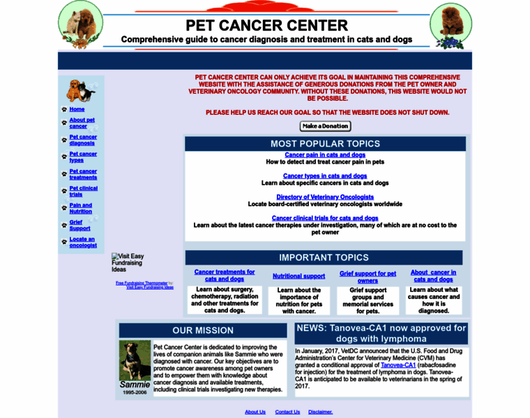 Petcancercenter.org thumbnail