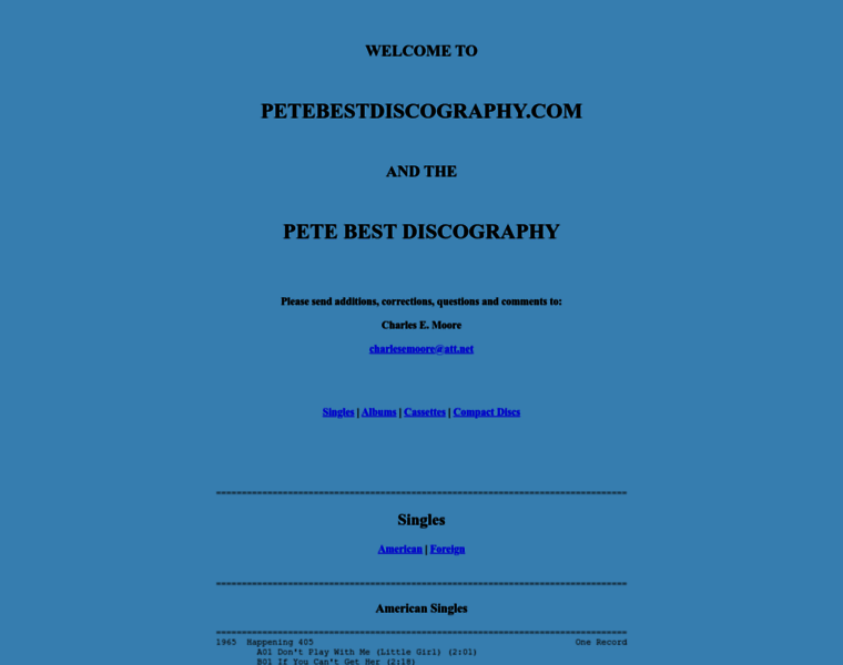 Petebestdiscography.com thumbnail