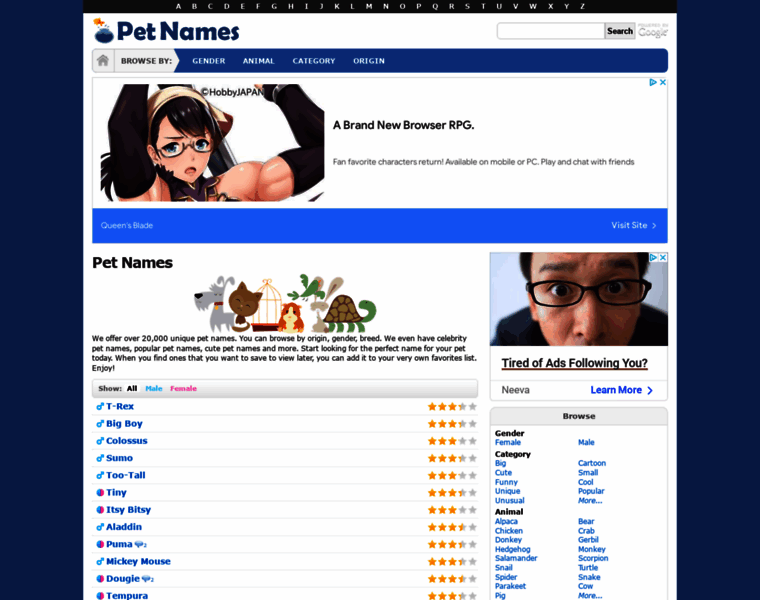 Petnames.net thumbnail