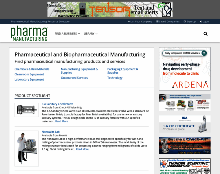 Pharmamanufacturingdirectory.com thumbnail