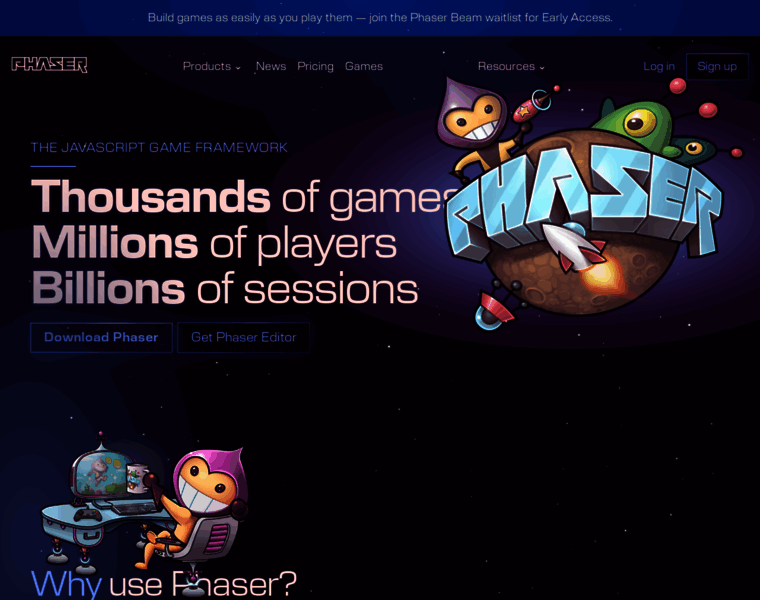Phaser.io thumbnail Phaser.io thumbnail