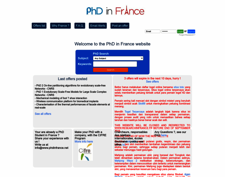 Phdinfrance.net thumbnail