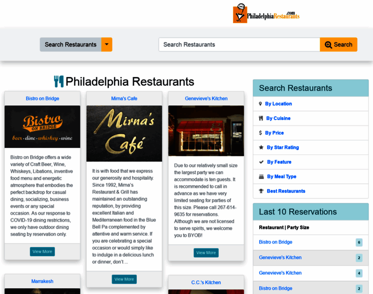 Philadelphiarestaurants.com thumbnail