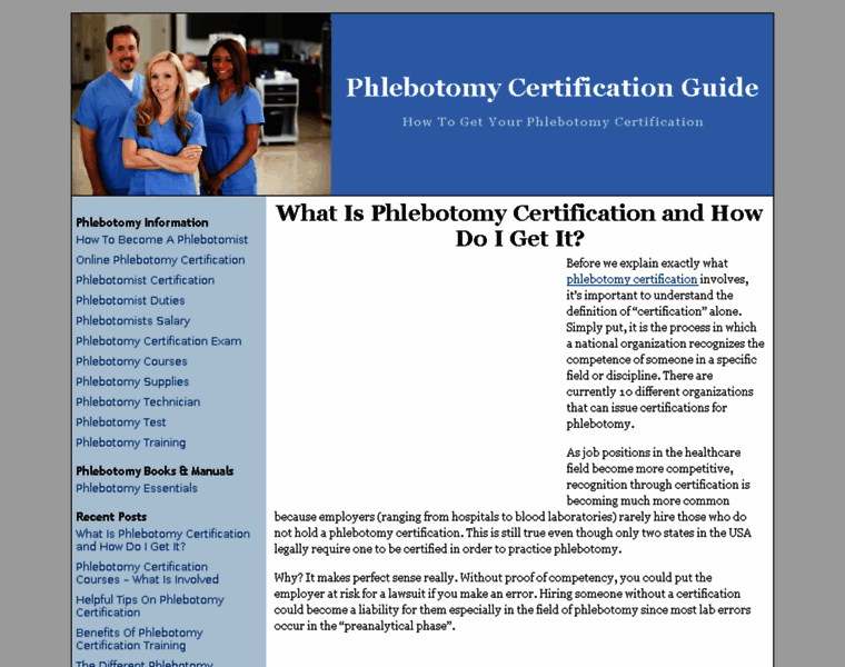 Phlebotomycertificationguide.com thumbnail
