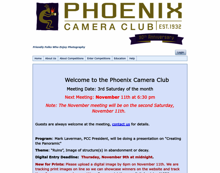 Phoenixcameraclub.org thumbnail