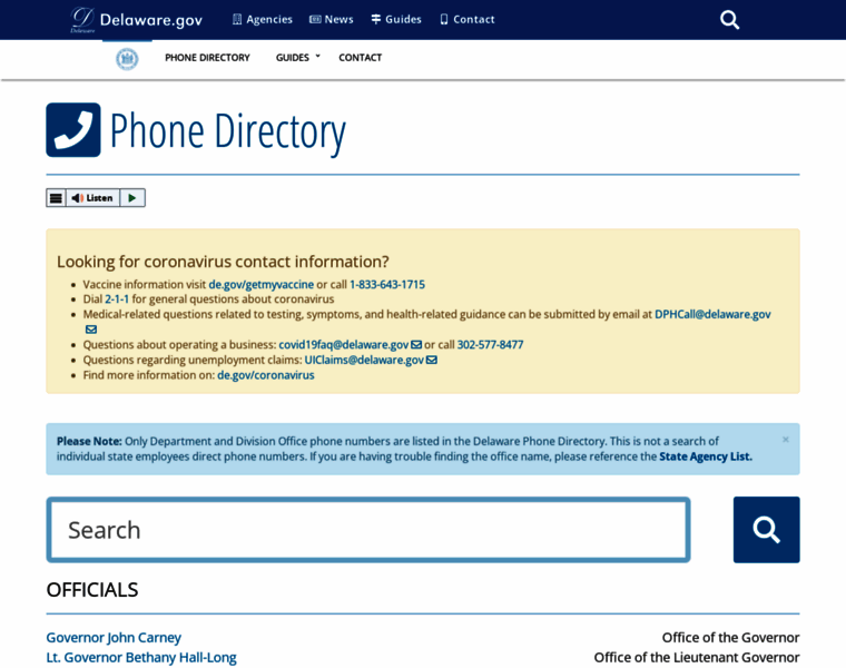 Phonedirectory.delaware.gov thumbnail