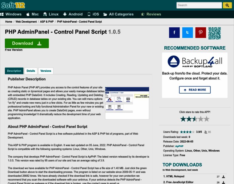 Php-adminpanel-control-panel-script.soft112.com thumbnail