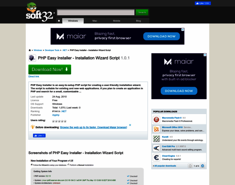 Php-easy-installer-installation-wizard-script.soft32.com thumbnail