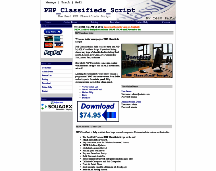 Phpclassifiedsscript.com thumbnail