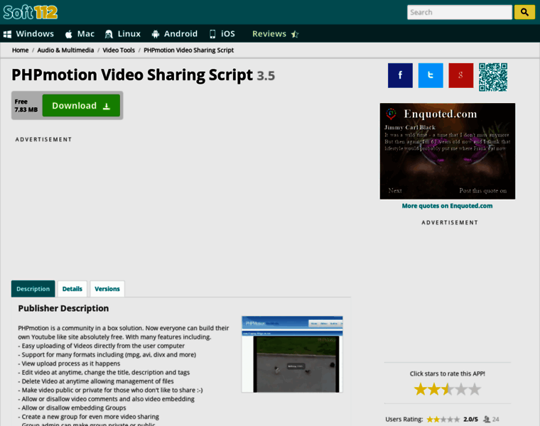 Phpmotion-video-sharing-script.soft112.com thumbnail