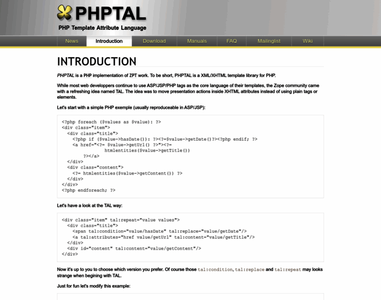 Phptal.org thumbnail