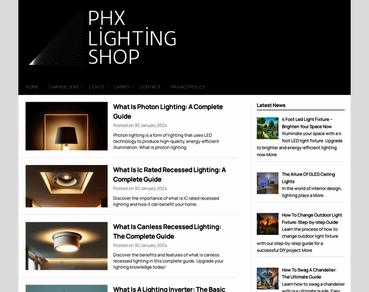 Phxlightingshop.com thumbnail