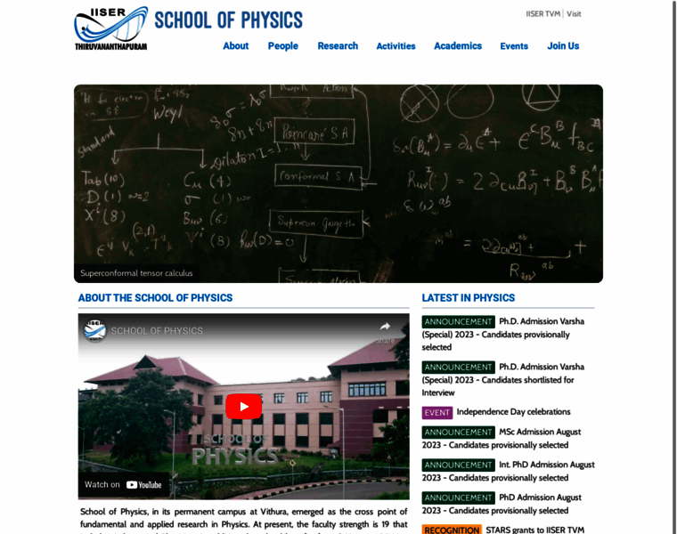 Physics.iisertvm.ac.in thumbnail