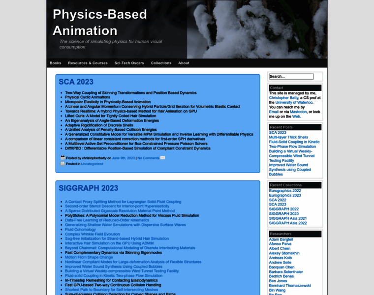 Physicsbasedanimation.com thumbnail