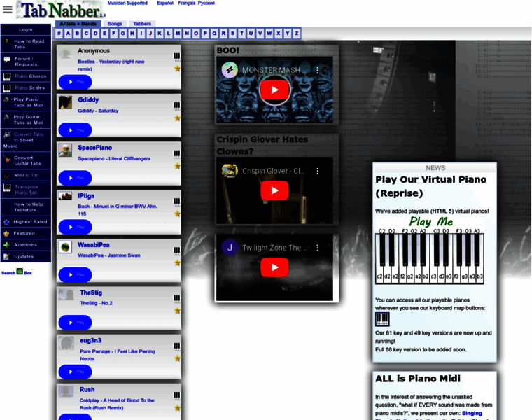 Piano.tabnabber.com thumbnail