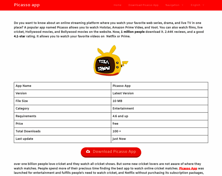 Picassoapp.net.in thumbnail