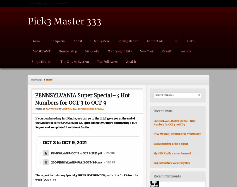 Pick3master333.com thumbnail