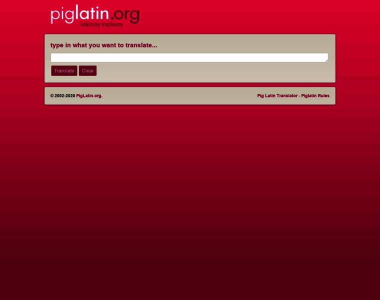 Piglatin.org thumbnail