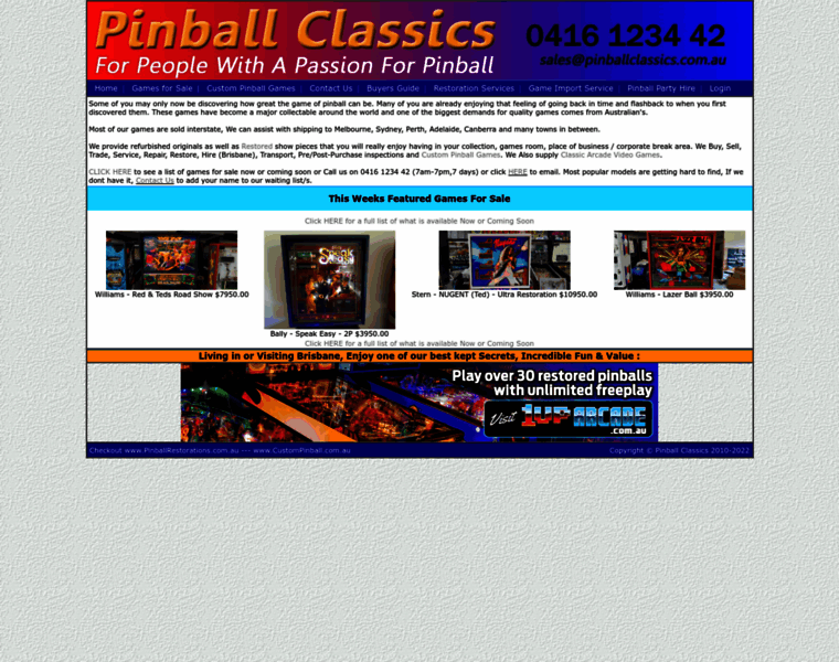 Pinballclassics.com.au thumbnail